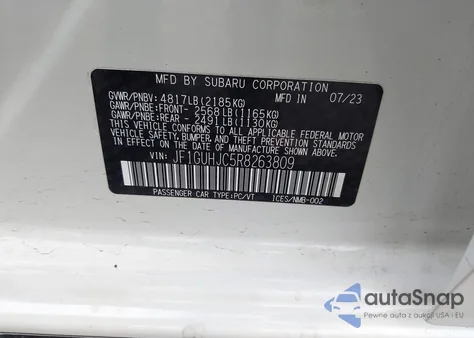 2024 Subaru Impreza Rs 5-Door from USA, damaged, VIN JF1GUHJC5R8263809